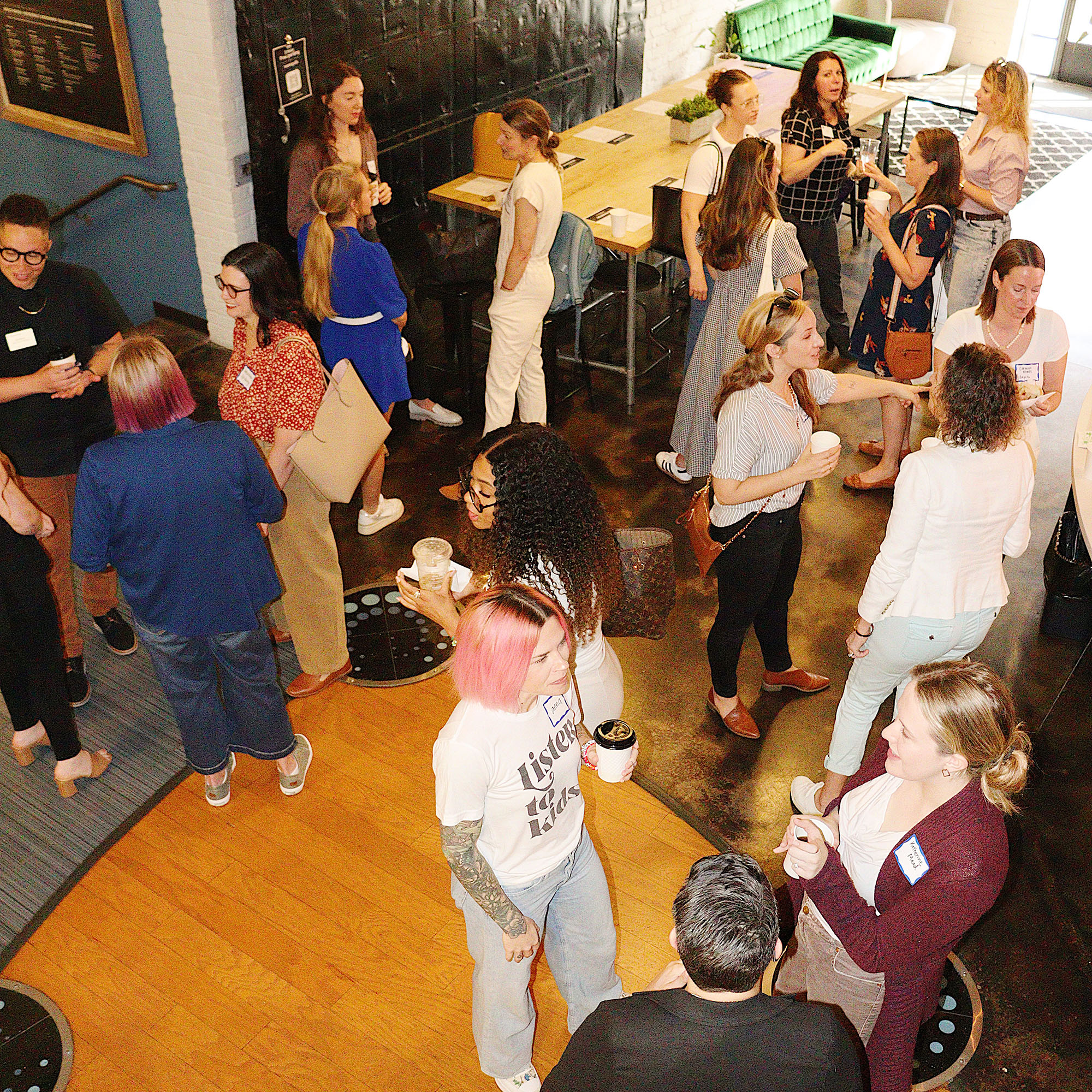 Women founders over coffee