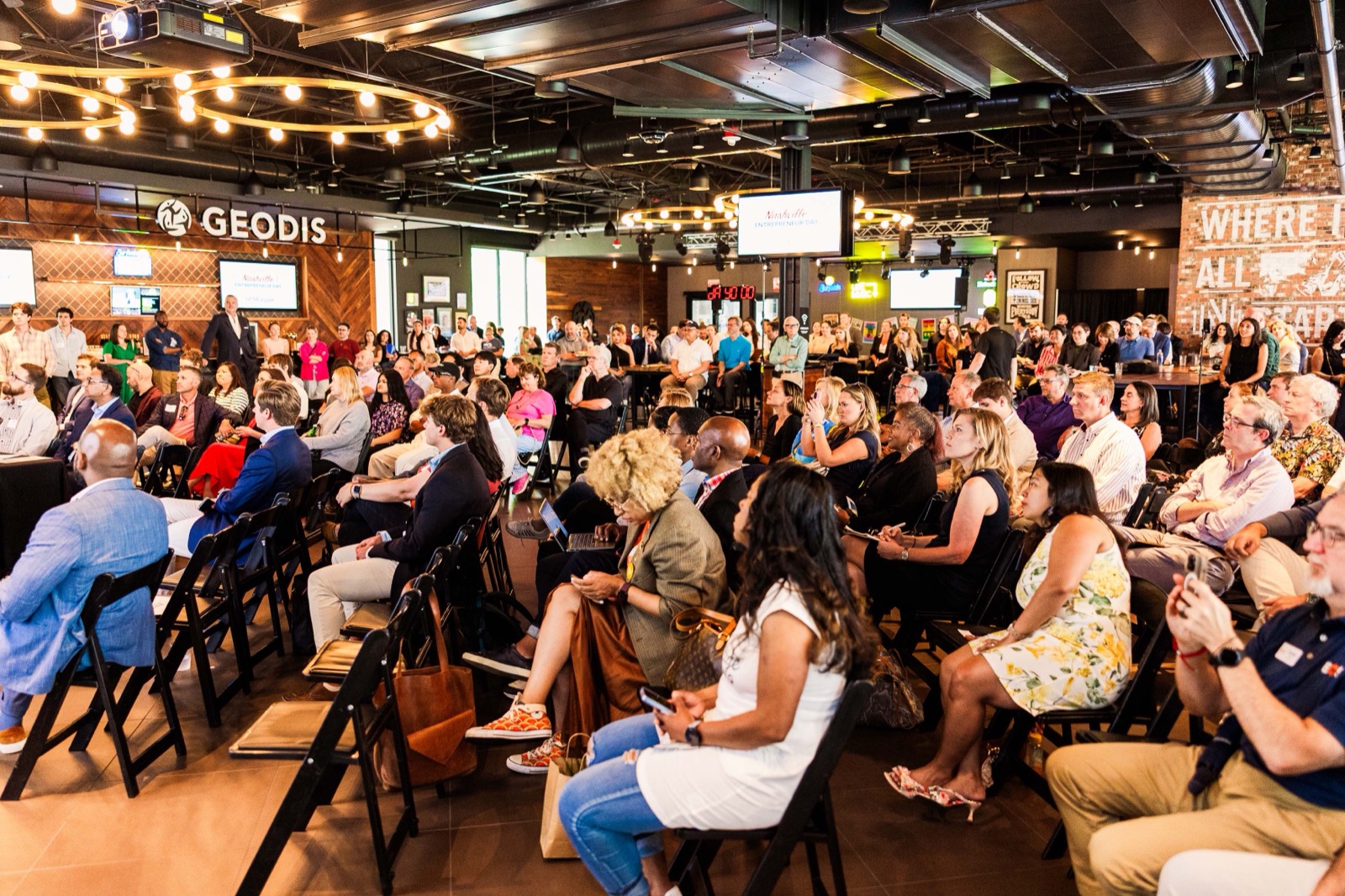A packed room of seated attendees at Nashville Entrepreneur Day